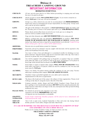 Fillable online treachery camping ground fax email print