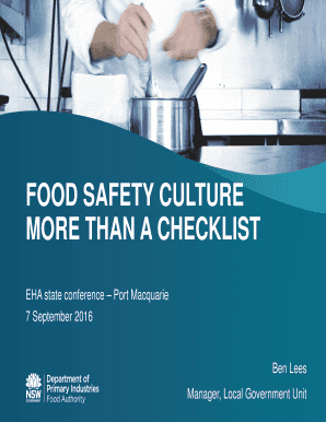 Foods that are not kept cool at proper temperatures could become contaminated. Food Safety Culture Checklist - Fill Online, Printable, Fillable, Blank