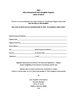 20 Printable Letter Of Intent For Job Forms And Templates Fillable Samples In Pdf Word To Download Pdffiller