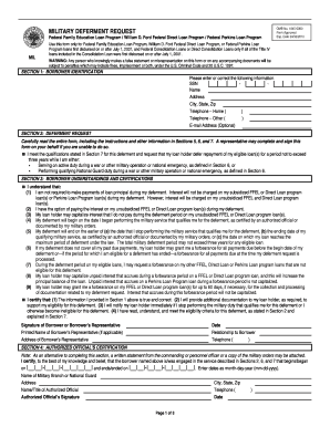 Military loan deferment form