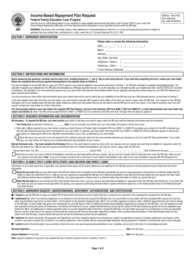 Mohela income-based repayment plan request 2013-2021