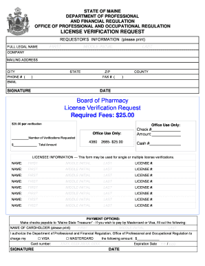 To facilitate the verification of the license status of practitioners, . Maine Board Of Pharmacy License Verification Fill Online Printable Fillable Blank Pdffiller