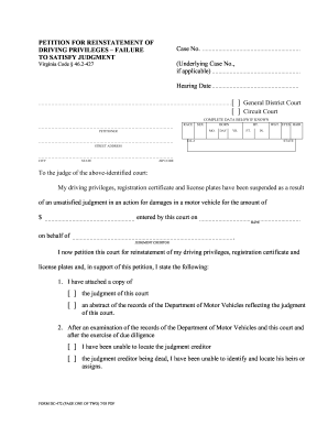 Sample Letter To Judge Asking For License Reinstatement Fill Online Printable Fillable Blank Pdffiller