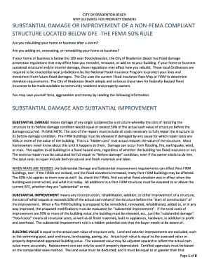 Fillable online substantial improvement or damage application form 2019