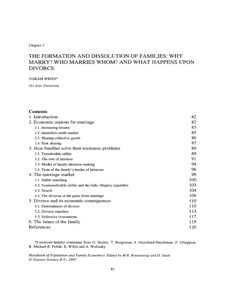 Fillable online the formation and dissolution of families: why fax