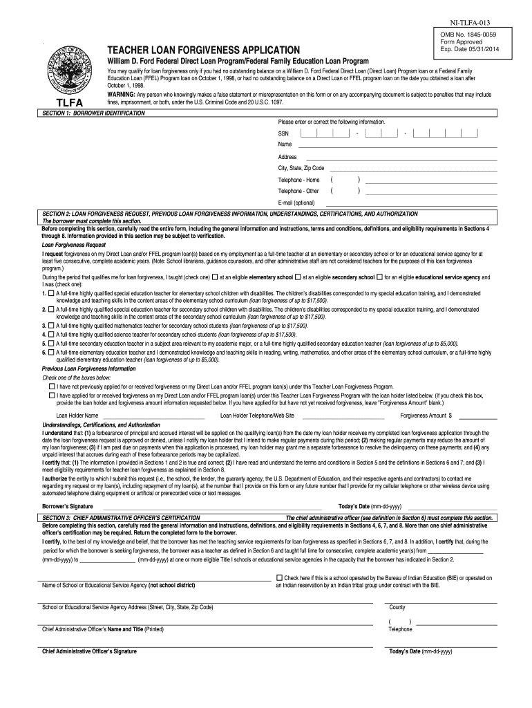 Teacher loan forgiveness