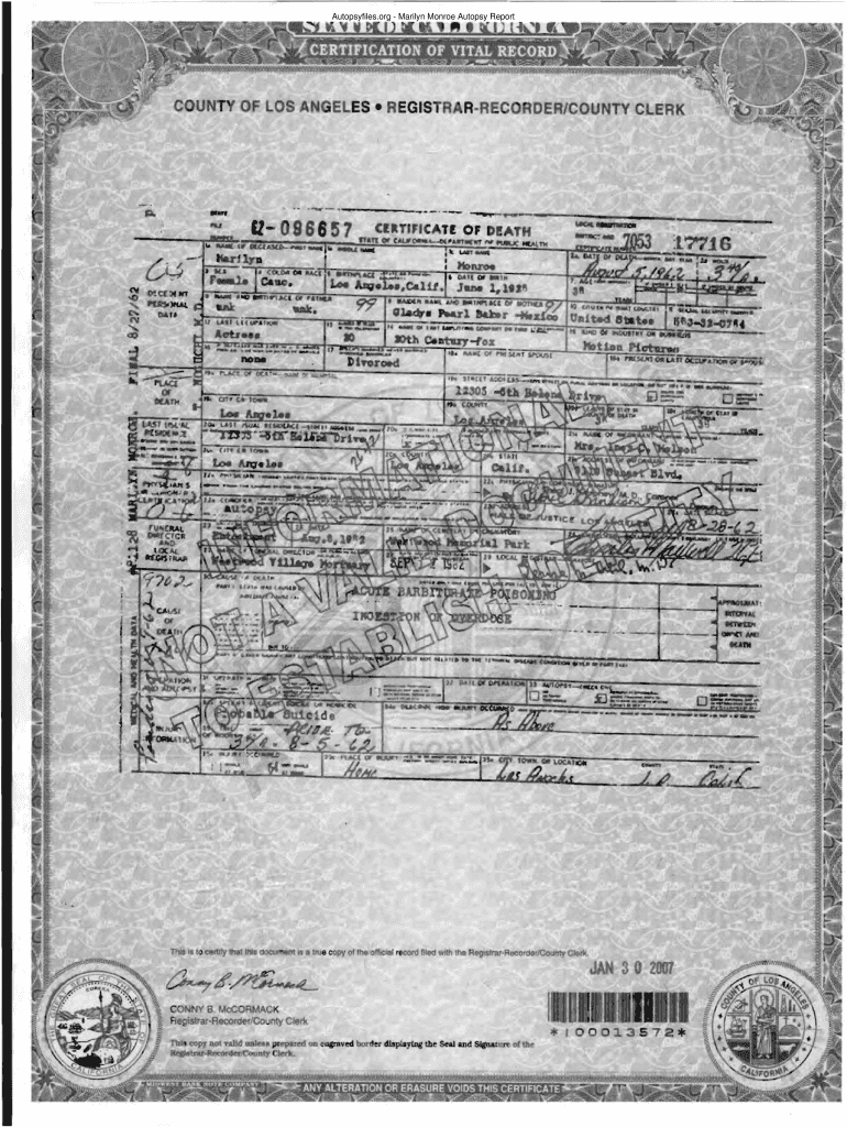 Marilyn monroe autopsy report pdf
