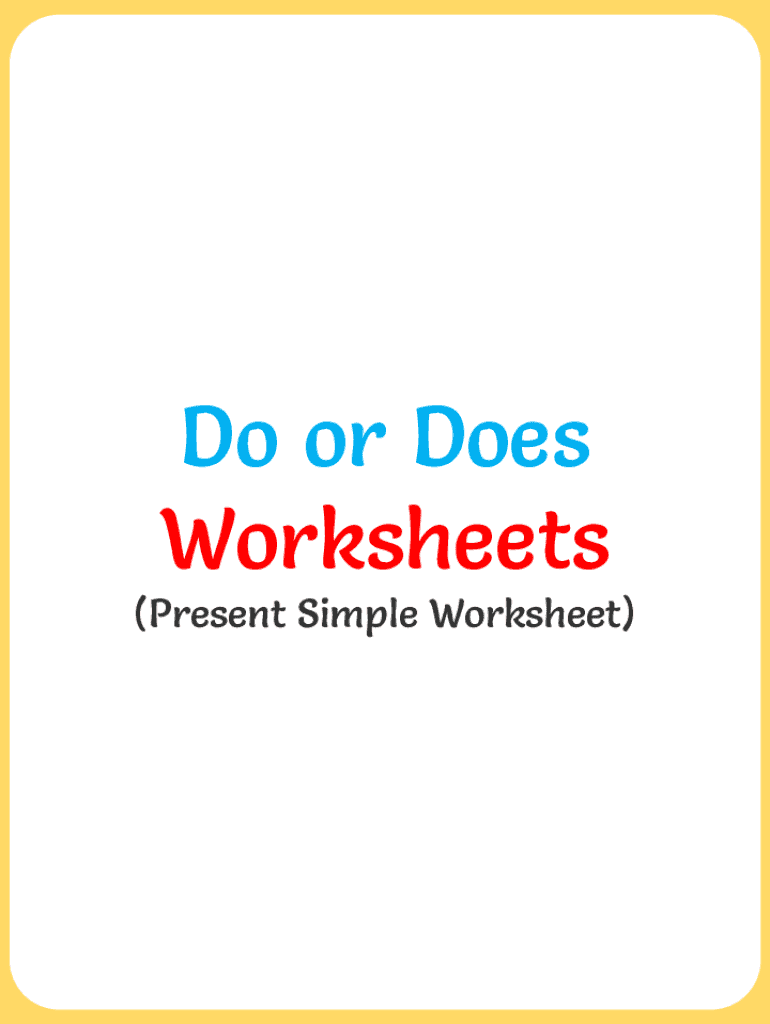 Fillable online do or does worksheets and online exercises fax email