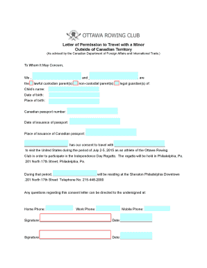 134 Printable Letter Of Consent For Travel Of A Minor Child Forms And Templates Fillable Samples In Pdf Word To Download Pdffiller