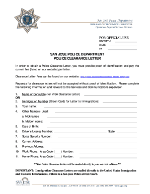 Police clearance letter