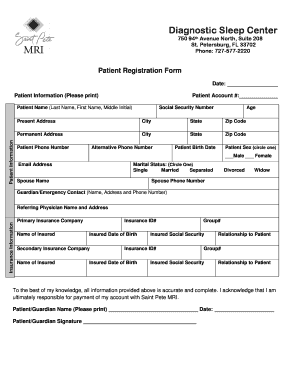 st pete mri sleep study - fill online printable fillable blank pdffiller on st pete mri sleep study