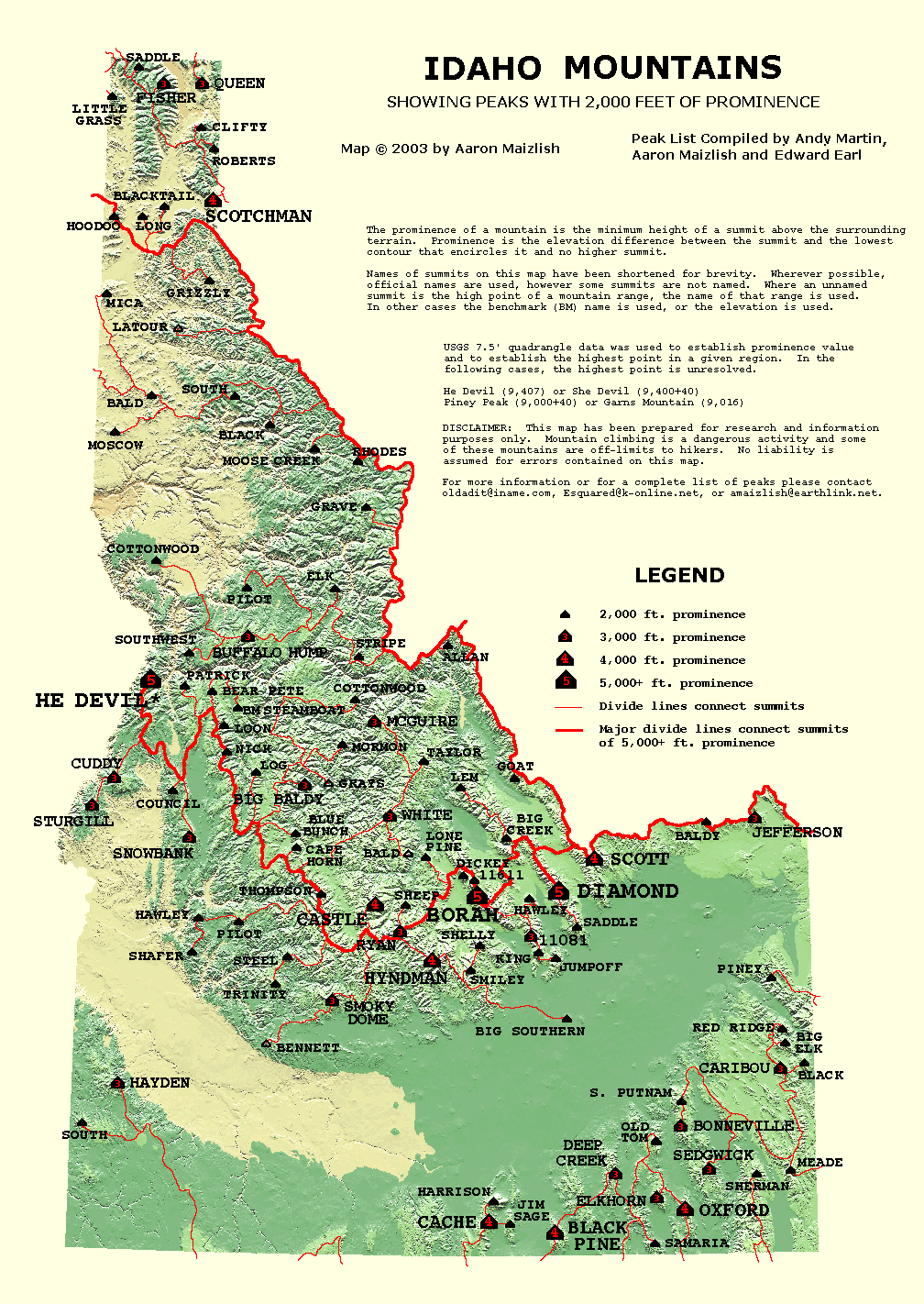 A Generalized Map Of The Mountain Ranges In Idaho Map 49 OFF 