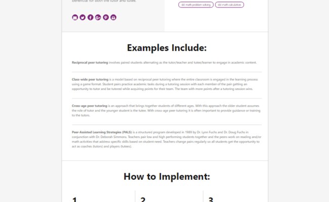 A General Guideline For Implementing Peer Tutoring Programs - Peer ...
