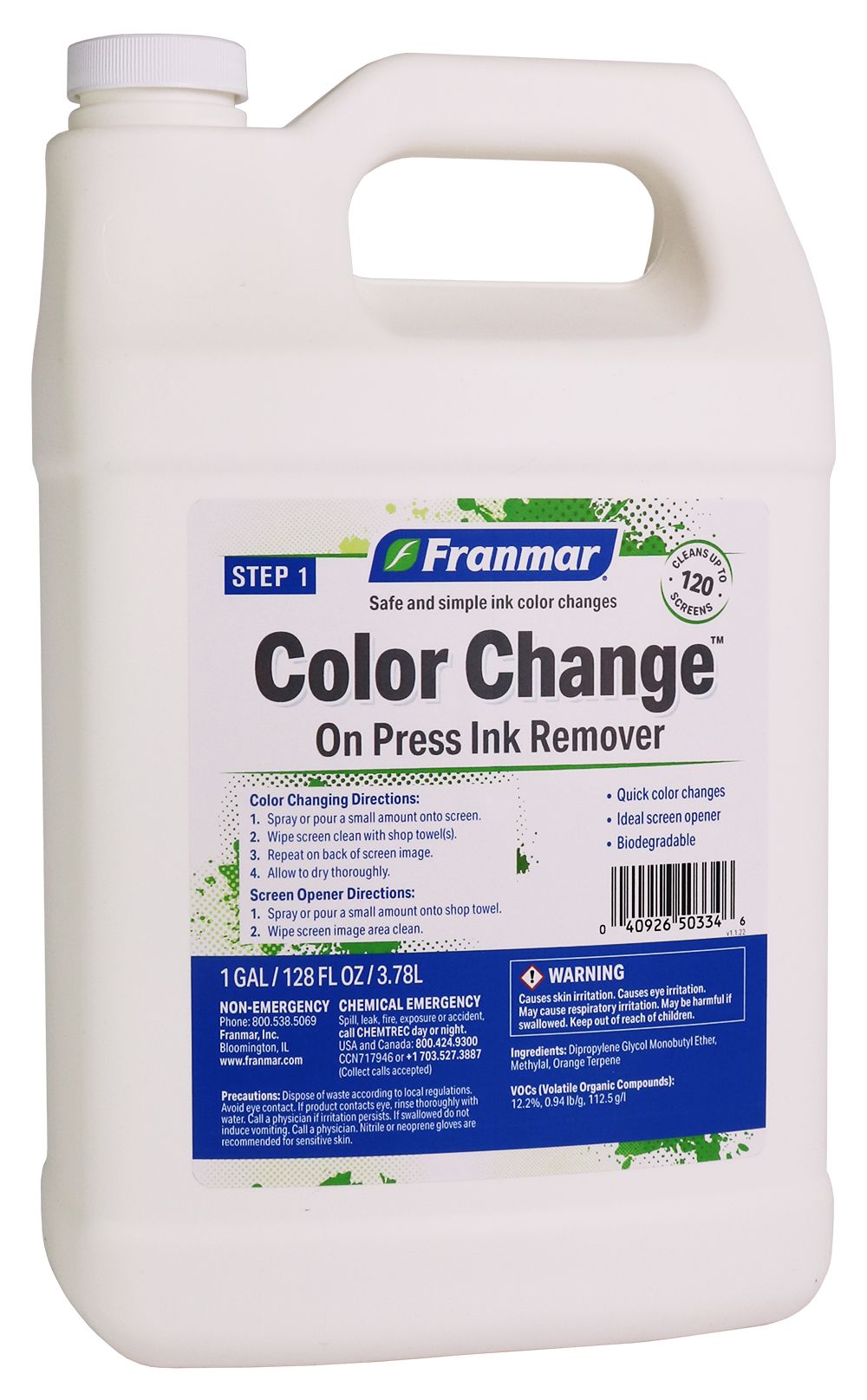 Franmar On Press Ink Remover (Color Change) | Wholesale Screen Printing Supply NJ