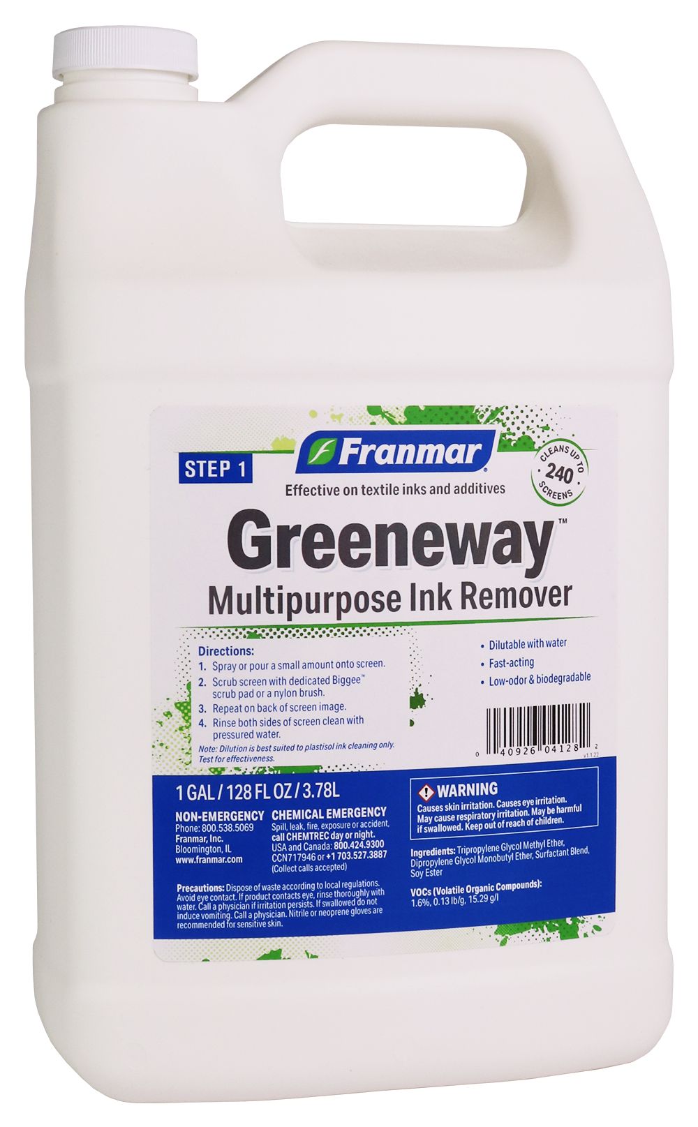 Franmar Multipurpose Ink Remover (Greeneway) | Wholesale Screen Printing Supply NJ