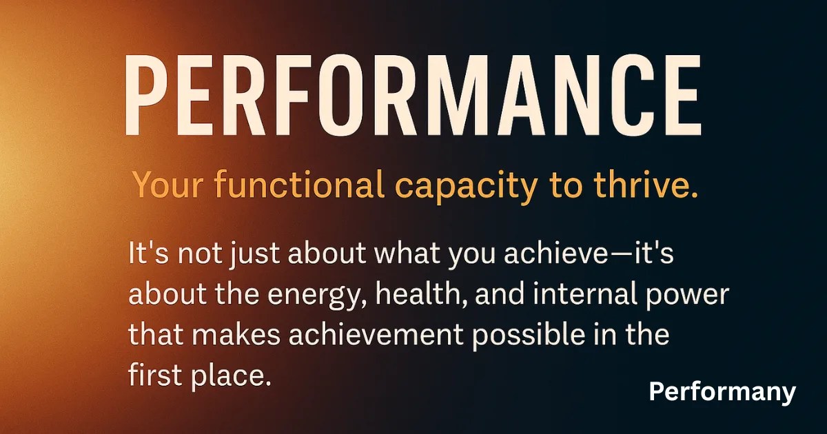 What does Performance mean?