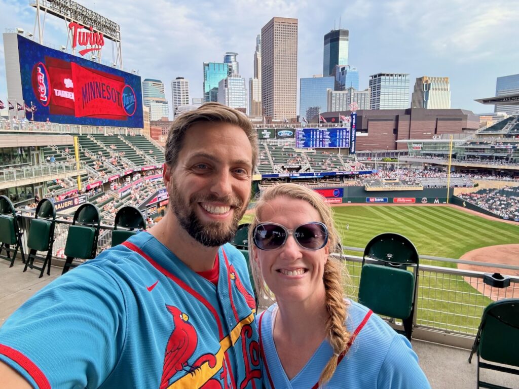 Target Field skyline view selfie
