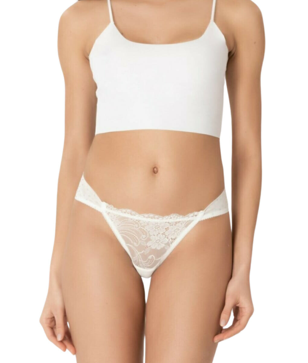 Γυναικείο εσώρουχο string λευκό με strass