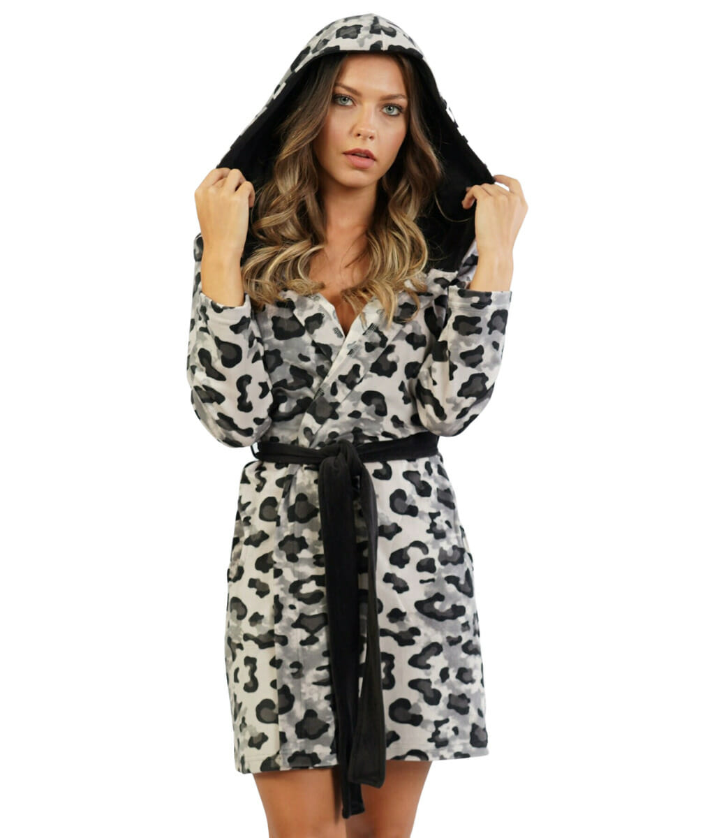 Γυναικεία ρόμπα βελουτέ animal print