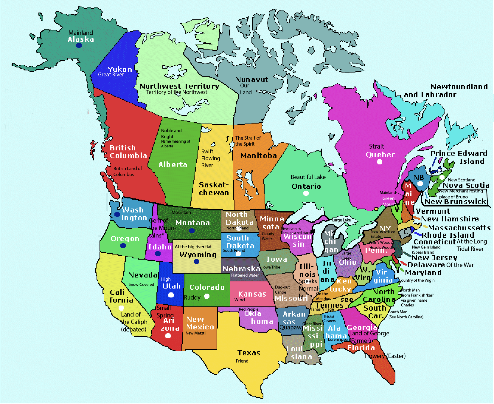 Political Map Of North America With Capitals Map Big 