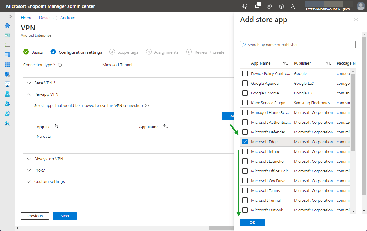 Using Microsoft Tunnel for per-app VPN – All about Microsoft Intune