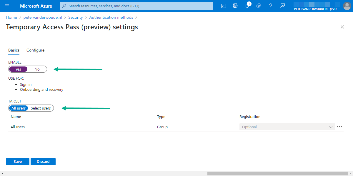 Enabling web sign-in to Windows for usage with Temporary Access Pass ...