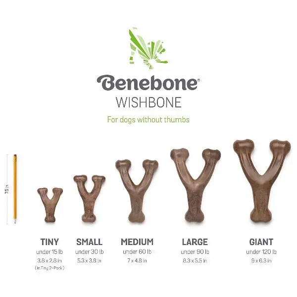 Benebone Bacon Flavor Wishbone Tough Dog Chew Toy, Large < Pets Plus