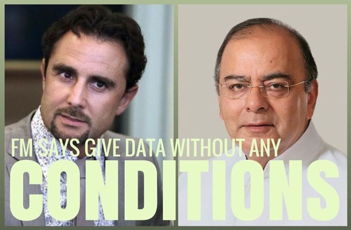 FalcianiAJ Jaitley asks Falcian to help unearth #BlackMoney without “conditions”