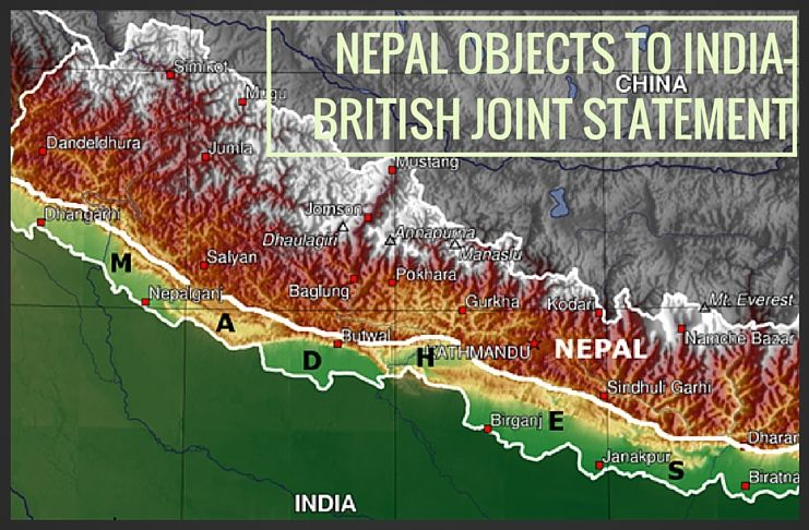 Nepal objects to India-Britain joint statement