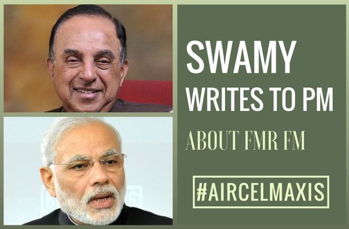 SS2NM Subramanian Swamy writes to the Prime Minister on P Chidambaram's alleged machinations