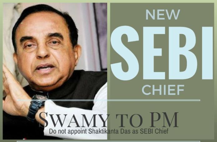 ss2pm3 Swamy writes to the PM, urges him not to consider Shaktikanta Das for the post of SEBI Chief.
