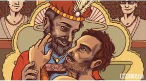 An illustration of the sexual attraction between Babur and Babri. Image credits: Daily Xtra