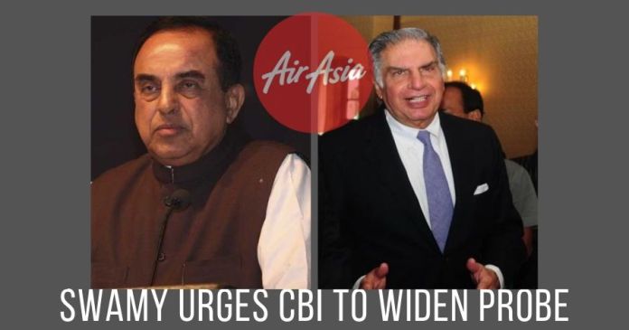 AA18a1 Swamy writes to the CBI Director, urges him to widen the probe against Air Asia and Tata Group