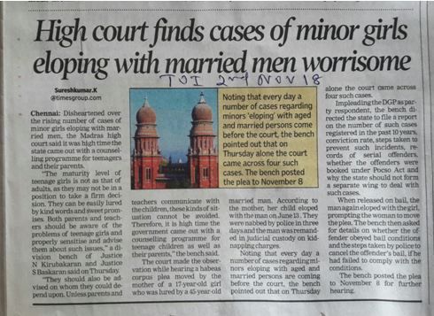 The Times Of India, 2nd Nov 2018