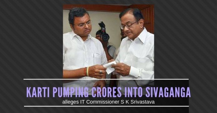 KC1941 Karti is stacking huge piles of cash in provision stores for distribution to the electorate in Sivaganga before the election, alleges IT Commissioner S K Srivastava