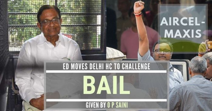 PC19a1 ED challenges Saini's grant of anticipatory bail to Chidambarams in the Aircel-Maxis scam