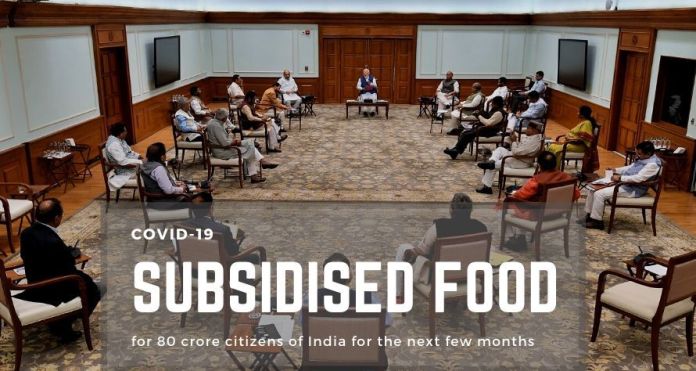COVID-19 India announces an ambitious food security scheme to cover 80 crores (800 million) of its population for the next few months