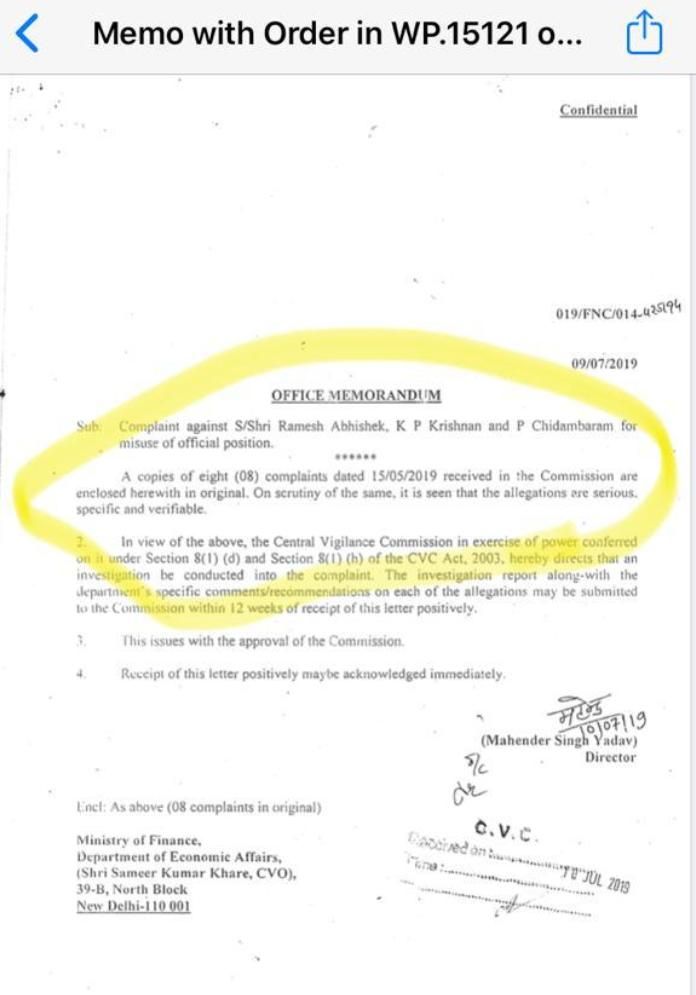 Copy of the CVC Office Memorandum