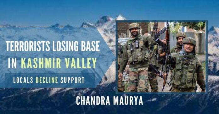 Terrorists losing base in Kashmir valley Security forces wiped out top commanders of terror outfits in Kashmir valley