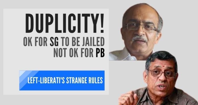 SG2081 The Left-Liberati crying for Prashant Bhushan who was found guilty of Contempt of Court. But where were they when Gurumurthy was facing two contempt charges for criticizing Justice Muralidhar?