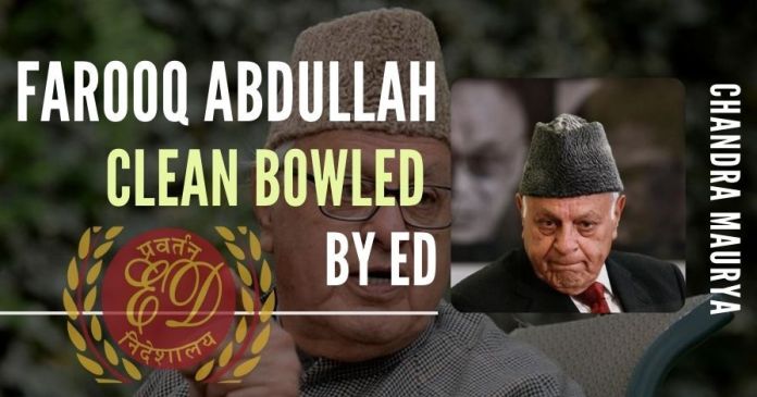 Farooq clean bowled Eight properties worth 11.86 crores attached in Jammu and Srinagar