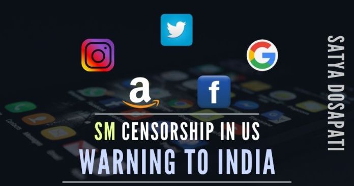SM censorship in US There is increasing recognition of dangers posed by these biased and autocratic social media giants by many countries including the present situation in the US