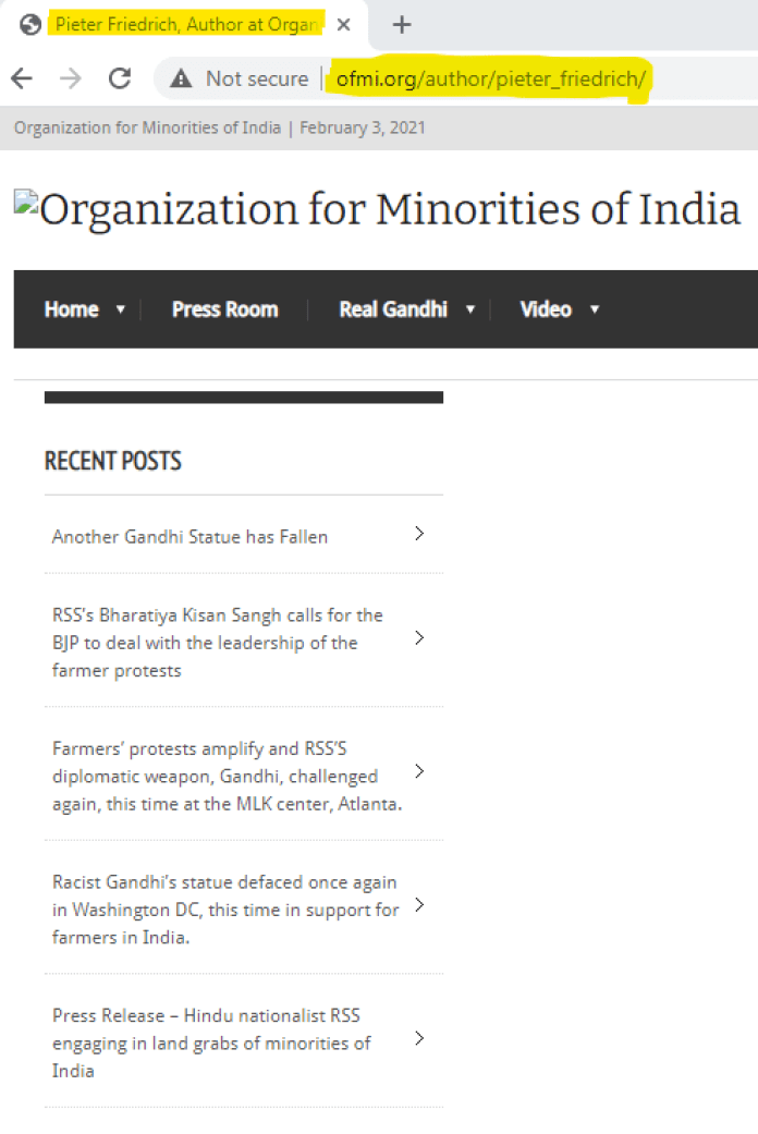 Figure 4. Snapshot of Friedrich’s Author Page on OFMI Website