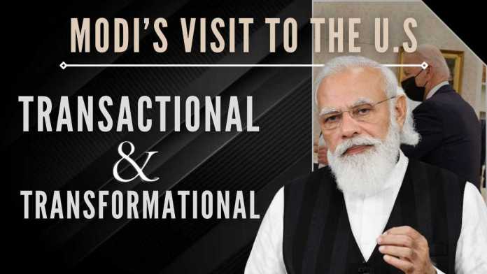 Modi’s visit to the U.S PM Modi is not only in transforming economic reforms but has attained India her due place & prestige being equal among the nations.