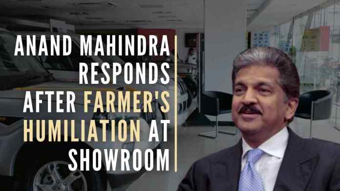 Anand Mahindra Reacts To Row Over Karnataka Farmer Being Humiliated At Showroom Kempegowda, a farmer along with friends visited a Mahindra car showroom to buy a pickup, where he was taunted by a salesman for his attire