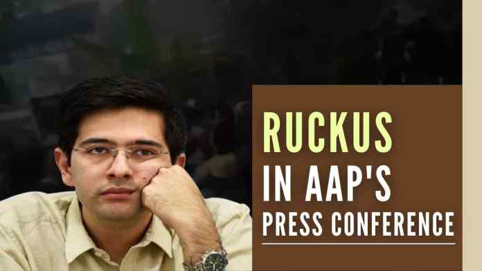 Ruckus in AAP's press conference over ticket distribution The AAP workers were seen pushing and thrashing each other in Jalandhar Press Club
