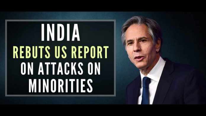India slams US report on attacks on minorities Reacting sharply to the US report on attacks on minorities in India, the Centre slammed what it called