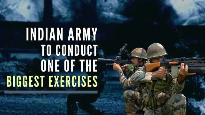 Indian Army To Conduct One Of Biggest Exercises (1) The exercise will put into practice the synergy between all arms and services including attack helicopters in a semi-desert terrain