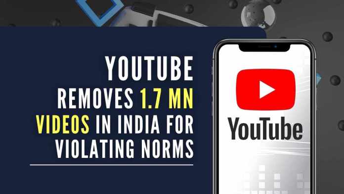 YouTube removes 1.7 mn videos in India for violating its norms in Q3 Community Guidelines Enforcement reports that more than 94% of these videos were first flagged by machines rather than humans
