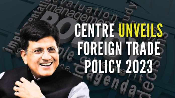 Centre unveils foreign trade policy 2023 The new foreign trade policy has highlighted the vision to take India's goods and services exports to $2 trillion by 2030